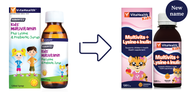 VitaHealth Malaysia Supplement: New Look, Same Quality For Our Kids Supplements - Kids Multivits + Lysine & Inulin