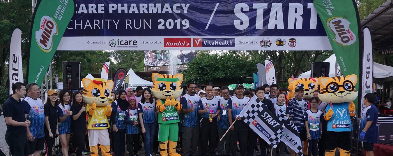 VitaHealth Malaysia Supplement: ICare Pharmacy Charity Run 2019 Feature Banner - Enriching The Lives With Our Health Supplements Such As Liver Supplements, Eye Supplements, Supplement For Men and Women